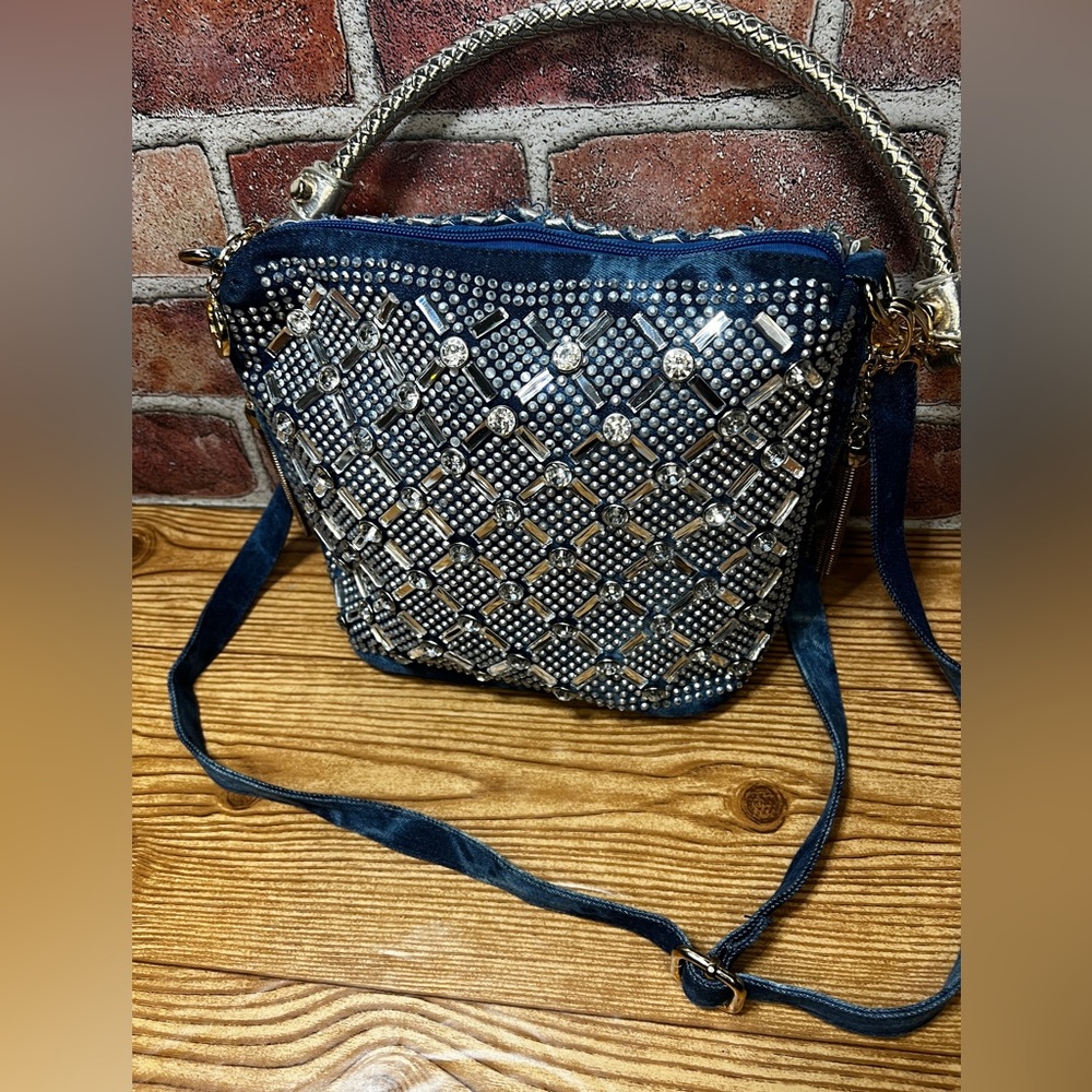 Denim & Rhinestone Handbag